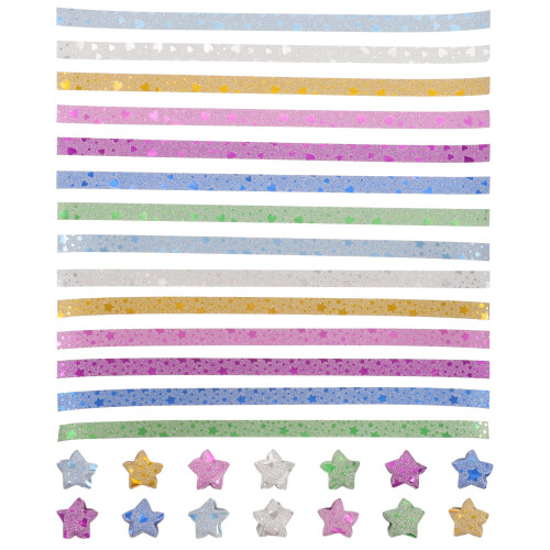 Glitter Star Origami Paper Strips 2 Packs