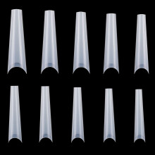 Faux ongles incurvés en forme de C, demi-couverture, style français, 500 pièces
