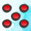 Red Round Side Marker Lights 2 Inch 5 Pcs 6