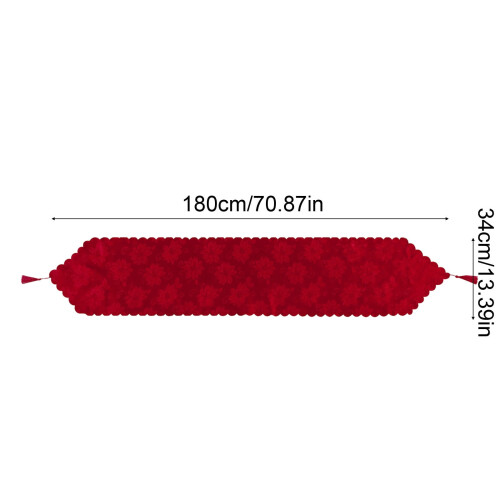 Rode kersttafelloper van polyester, 70 x 13 inch 2