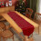 Rode kersttafelloper van polyester, 70 x 13 inch 5