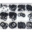 225-Piece Metric NBR Rubber O-Ring Set Black 8