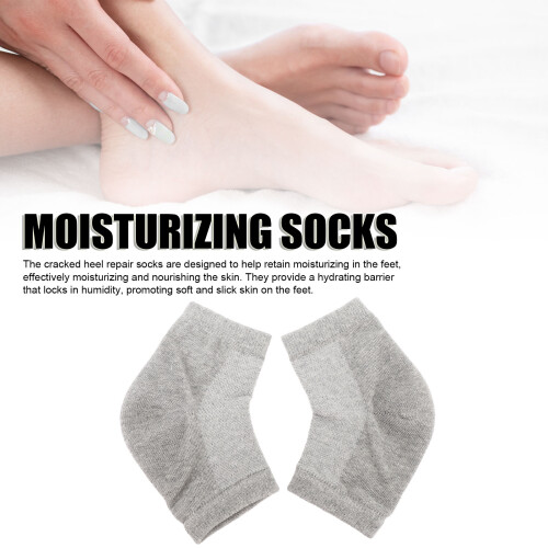 Calze idratanti in cotone e silicone - Grigio 2