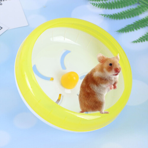 1Pc Yellow Hamster Exercise Wheel with Silent Design and Secure Stability 1