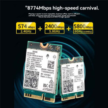 BE200 WiFi 7 Card+8DBi Antenna 2.4G/5G/6Ghz 5.4 WiFi Adapter 8774Mbps Wireless Network Card for Win10/11