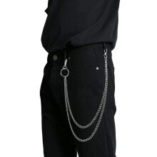 Double Layer Metal Pants Chain for Men & Women, 56cm Adjustable