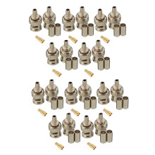 20 Sets 3-Piece BNC Male RG58 Plug Crimp Connectors
