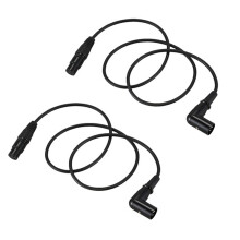 2X Câble XLR Mâle à Femelle à Angle Droit, Cordon de Microphone, Cordon de Signal DMX pour éQuilibre / MéLangeur