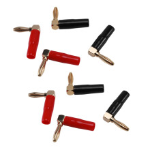 [8 Pack] Hi-End-Kupfer Rechter Winkel/90 Degree Schrauben Typ Bananenstecker / Lautsprecherkabel Anschluss [Banane de L]