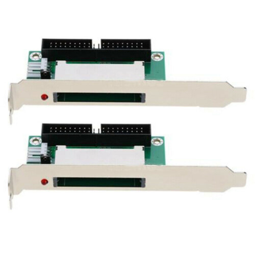 2X 40-Pin Cf Compact Flash Card to 3.5 Ide Converter Adapter Pci Bracket Back Panel