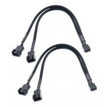 2X Cavo Intrecciato da 1 Un 2 Vie Splitter Un Y Pin Un 3/4 Pin PWM Connettore Maschio Ventola Computer PC Cavo Adattatore Prolunga Ventola