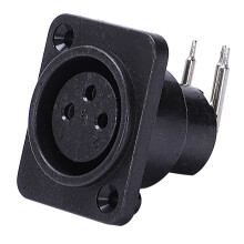 20Pcs Black XLR 3Pin Female Jack Panel Mount Chassis PCB Socket Connector