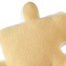 Ultra Soft Puzzle Shape Teddy Wool Throw Pillow for Sofa Bed Yellow