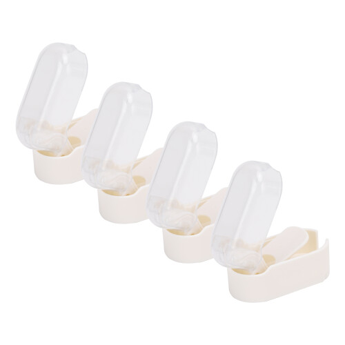 4pcs Wall Mount Toothbrush Case, Clear Plastic, Self-Adhesive Covers