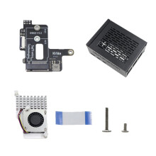 For Raspberry Pi 5 PCIe to M.2 NVMe HAT+Radiator+Case SSD Adapter Board for 2242 2230 NVMe SSD Expansion Board