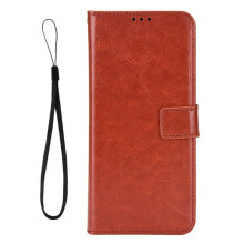 For ZTE Blade A33S Case Phone Shell Wallet Cover for ZTE Blade A33S Brown