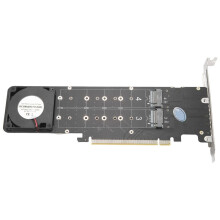 Placa Adaptadora PCIeX16 para M.2 M-Key NVMEx4SSD Adaptador de Expansão de Array Placa Divisora Acessórios de Servidor 2U