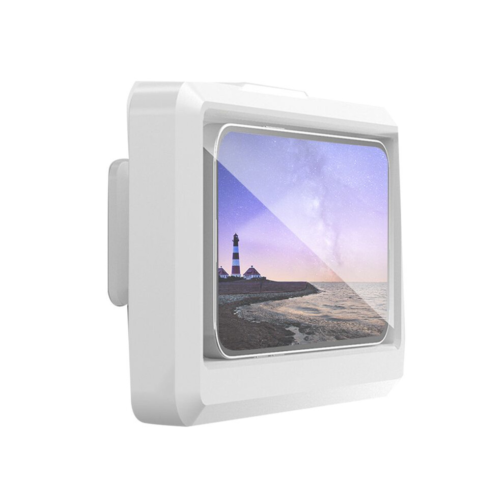 Bathroom Mobile Phone Holder Waterproof Touchable Case Wall Mounted Kitchen Toilet Smartphone Storage Box Stand White 4714113088591