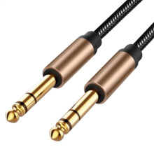 6,5 mm Jack Audiokabel Gevlochten voor Gitaarmixerversterker 1,8 M Jackkabel Mannelijk Naar Mannelijk AUX-Kabel