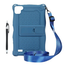 Funda para Tableta para Tab A7 Lite 2021 8,7 Pulgadas T220 T225 Funda de Silicona Soporte para Tableta con LáPiz y Correa (D)