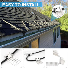 Roof De-Icing Cable Clips, 100 Pack Aluminum Roof Clips, Metal Clip, Heat Cable Roof Clip, De-Icing Cable Clamps