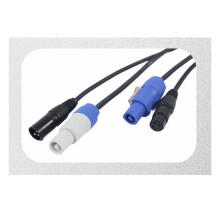 DMX Powercon Cable Combination of Powercon Plug and DMX XLR Signal for Light Power Connection Signal Transit(B)