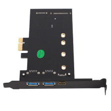 Dual USB3.0 & Type-C M.2 PCIe Adapter M2 SSD B Key to PCI-E Controller Converter Riser Card for 2280 2260 2242 2230 NGFF