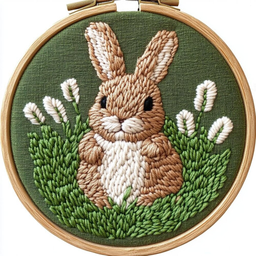 Κιτ βελόνας κεντήματος με σχέδιο Baby Brown Rabbit για αρχάριους – Σετ κεντήματος με