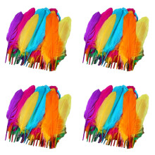 200PCS Decorative Colored Feathers (6-8"), Bulk Craft Supplies for DIY, Wedding, Party, Home & Festival Decor