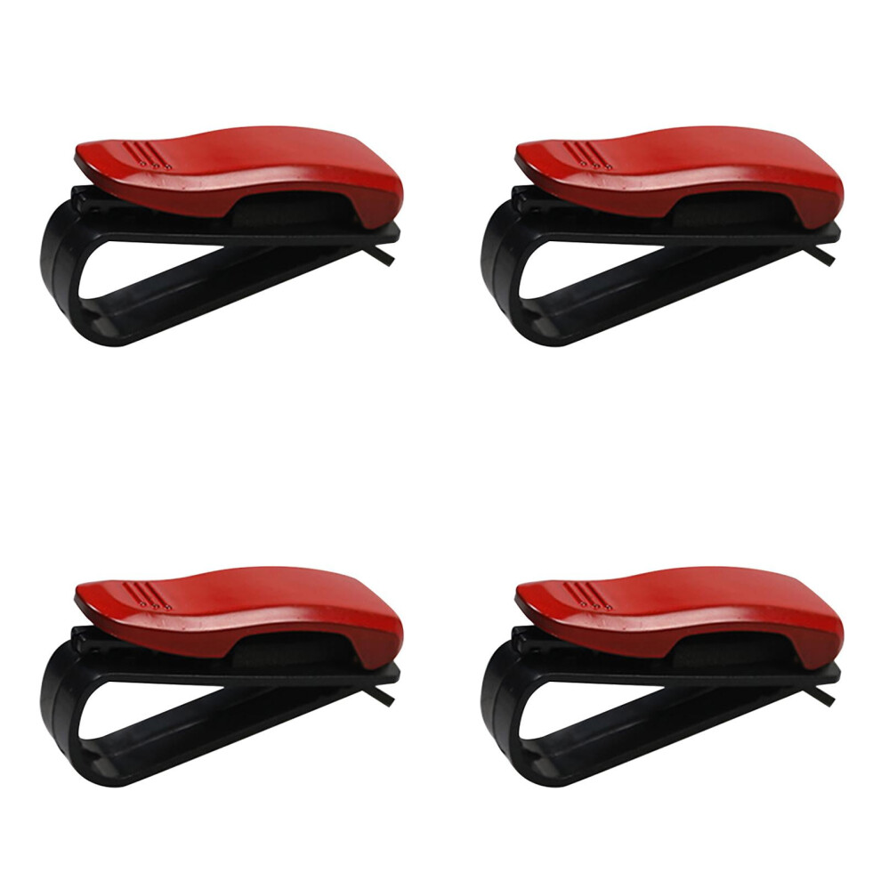 Sunglass Holder For Car Sun Visor, Glasses Holder Clip Hanger Eyeglasses Mount For Car With Ticket Card Clip 4Pcs 9405492106260