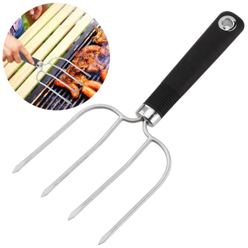 Stainless Steel Turkey Fork 4-Prong BBQ Roasting Lifter 1