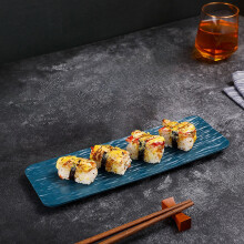 Bandeja rectangular de plástico para servir sushi y postres – 1 unidad