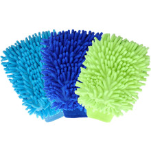 3PK Microfiber Car Wash Mitts – Scratch-Free, Double-Sided, Compatible with Cars, Trucks & Motorcycles (Blue+Green+Royal Blue)