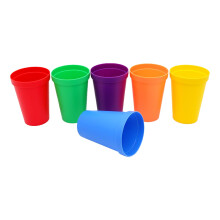 12 Cups, Early Childhood Education Kindergarten Drinking Water Cup Plastic Cup Rainbow Cup Travel Camping Six Color Plastic Cup, Plastic Cups