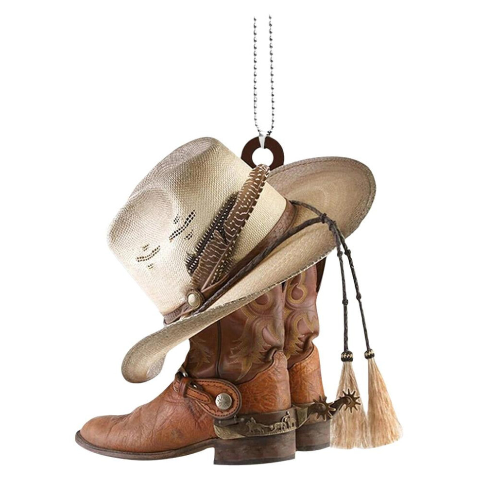 Cowboy Boots Hanging Ornament For Christmas Tree & Car Rearview Mirror Â Compatible With Xmas Decor 9405492107687