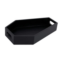 Bandeja gótica de madera con forma de ataúd – Bandeja resistente para almacenamiento y servicio