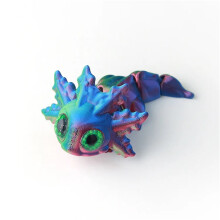 Figurine de salamandre imprimée en 3D (1 pièce) avec yeux mobiles et articulations multiples, idéale pour la décoration de salon ou tout autre