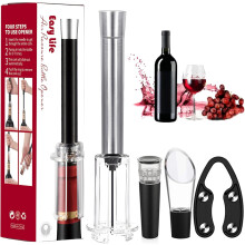 4-in-1 Portable Wine Opener Set with Aluminum Handle