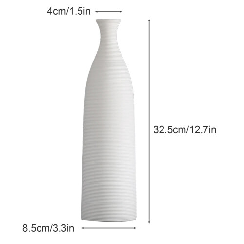 White Ceramic Small Flower Vase – 3.5 x 3.5 x 13 in 2
