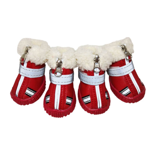 Dog Boots Waterproof Skidproof Warm Protective 4 Pcs 1