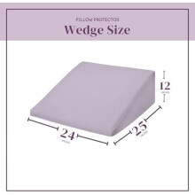 Wedge Pillow Cover Cotton Zippered 24x25x12 in Lavender