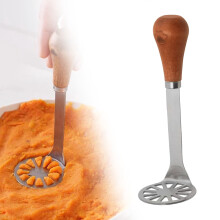 Mini Masher Set – Stainless Steel with Wooden Handle, for Potatoes, Avocado, Beans, Meat & Veggies (Mud Masher)