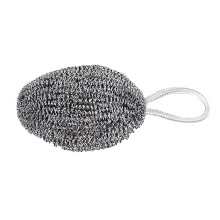 Metal Sponge Lanyard Wire Balls, Stainless Steel Scourer with Lanyard, Reusable Dish Scrubber (Silver)