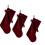 Chaussettes de Noël en velours bordeaux et vert 48 cm 1