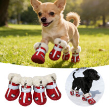 Botas de lluvia rojas para perros de razas pequeñas, 4,3 cm de ancho.