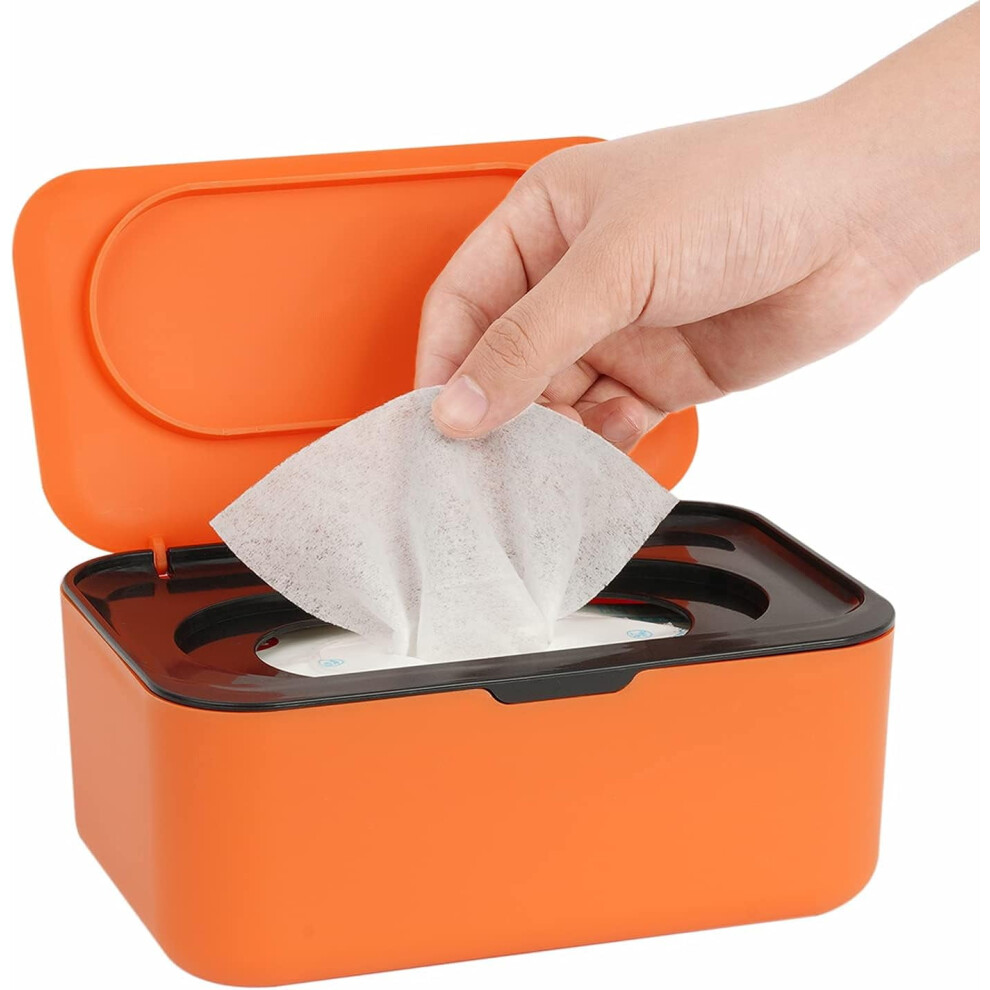 Wet wipes dispenser, baby and adult wipes holder, refillable wipes container, keep wipes fresh, one-handed operation