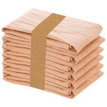Flour Sack Towels 6 Pack 28x28 Inch, Soft Cotton Dish Towels, Absorbent Reusable Bar Mops for Kitchen Cleaning Drying Hands, Tea Towels - Peach Brown