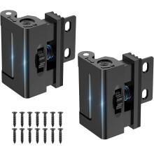 Upgraded Alloy Door Reinforcement Lock – Flip Deadbolt Latch, 800 lbs Strength, for Inward-Swinging Doors (Black, 2 Pcs)