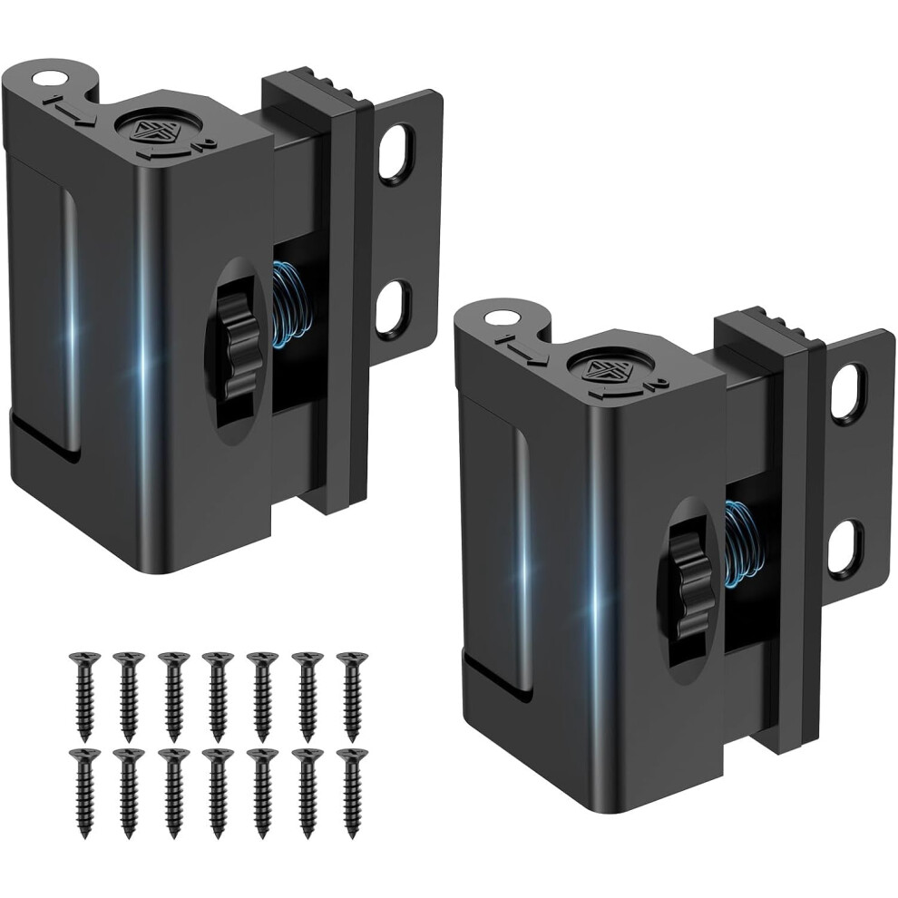 Upgraded Alloy Door Reinforcement Lock Â Flip Deadbolt Latch, 800 Lbs Strength, For Inward-Swinging Doors (Black, 2 Pcs) 9083649260357
