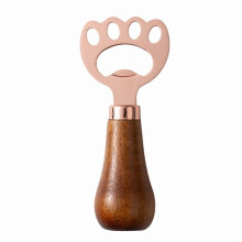 Abrebotellas de cerveza con forma de garra de gato y mango de madera